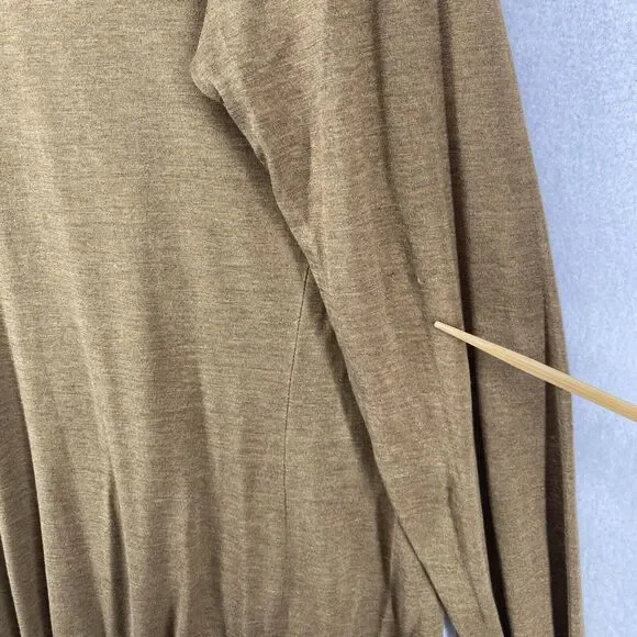 EILEEN FISHER Cardigan PL Silk Cotton Jersey Draped Open Front Long Sleeve Brown - Picture 14 of 15